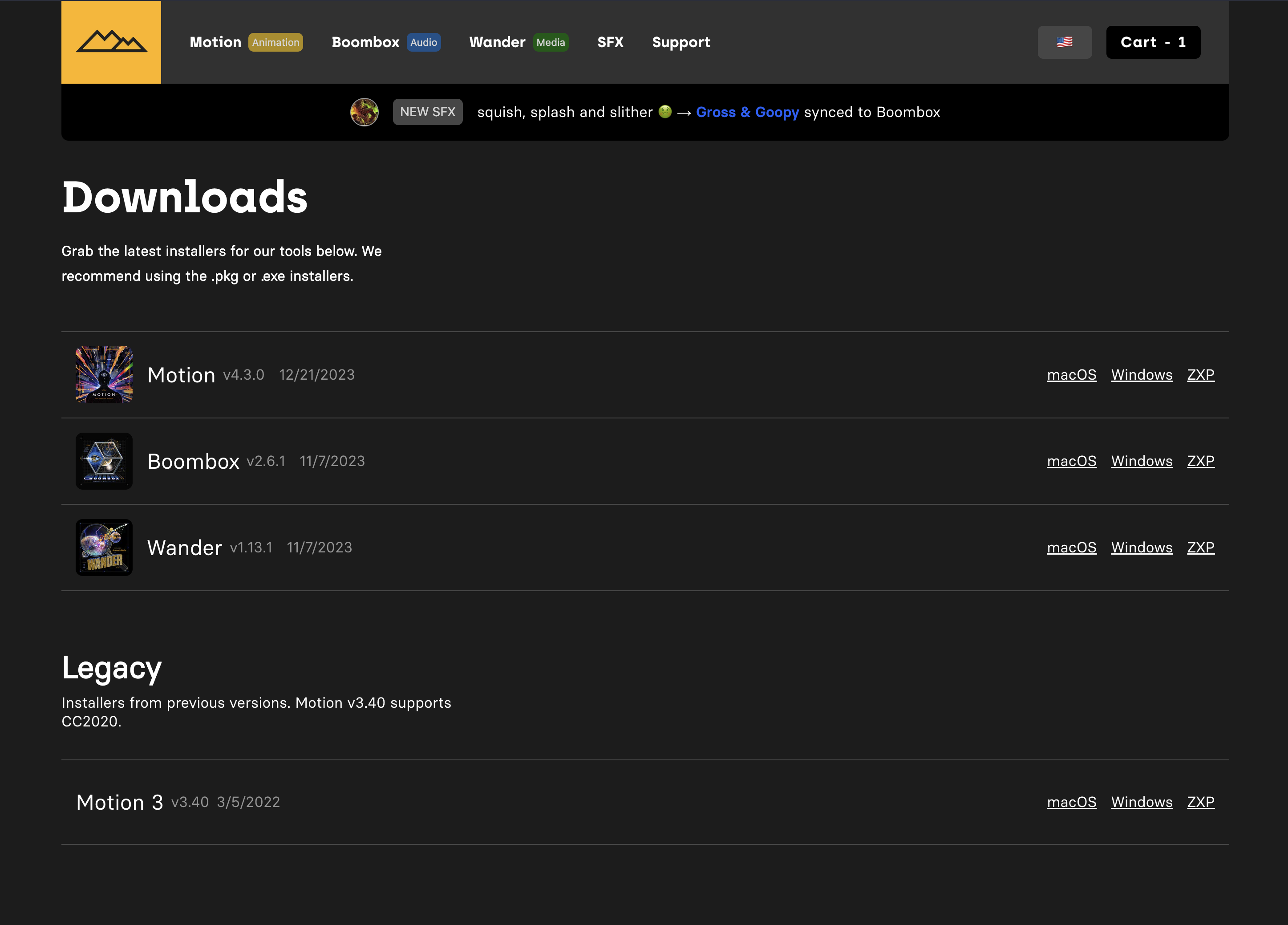 Mt. Mograph downloads page